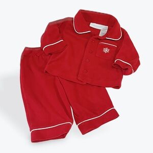 Wonderkids Red Pajama Set with White Piping size 12 months